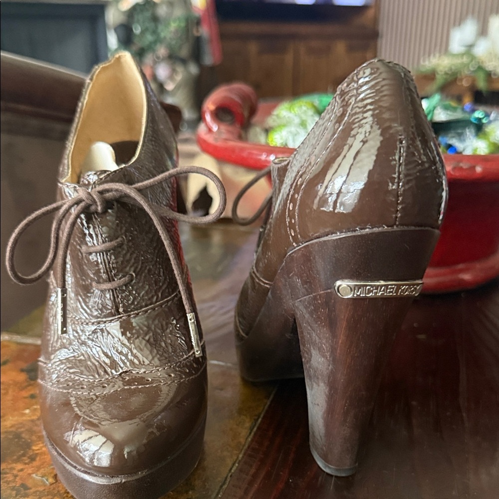 Michael Kors Dark Brown Patent Leather Heels
